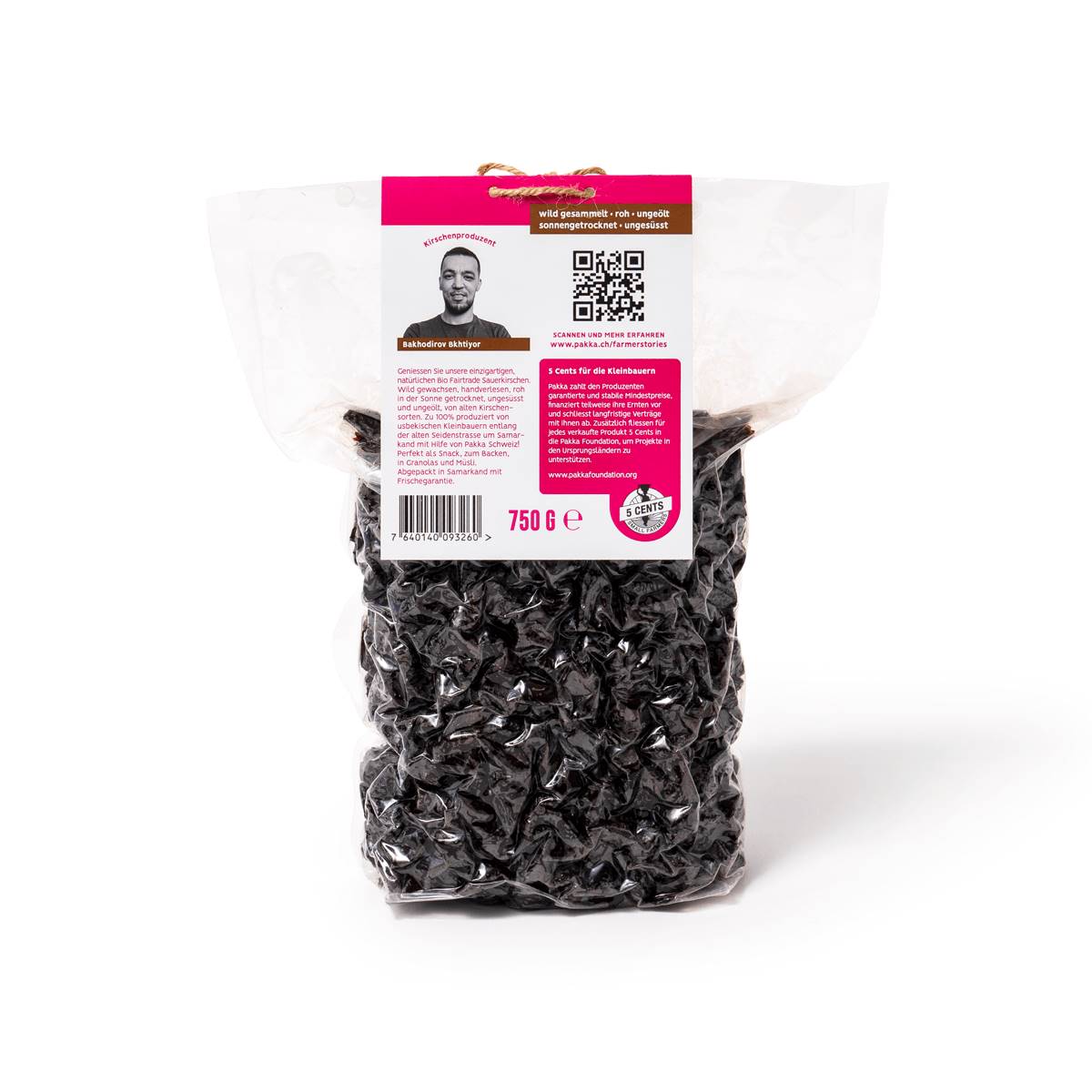 Cerises aigres sauvages dénoyautées, Pakka, 750g*