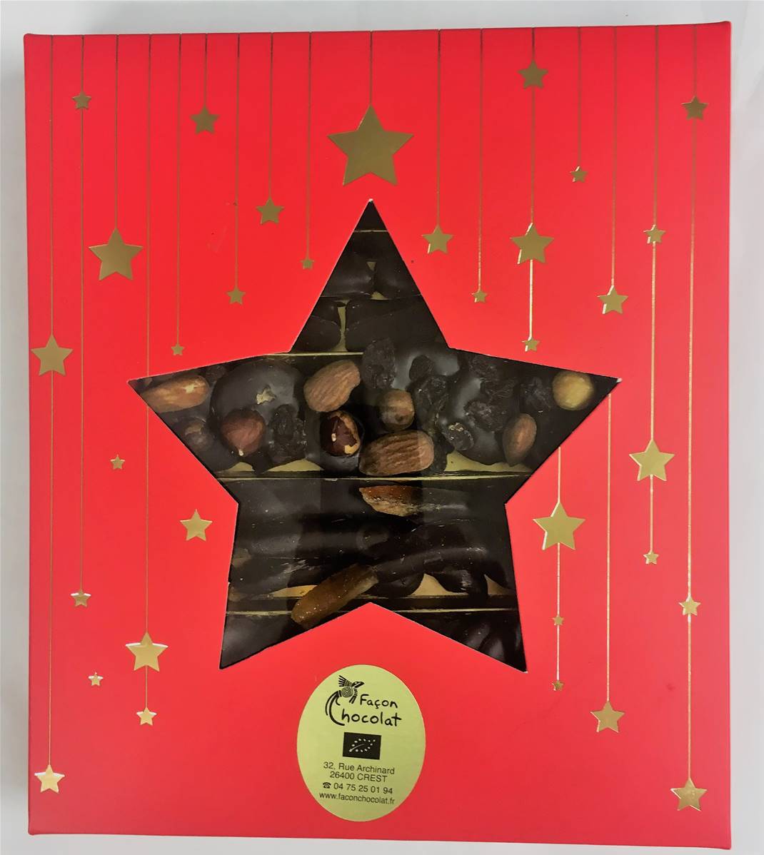 Boîte etoile, assortiment festif, Façon Chocolat, 190g*