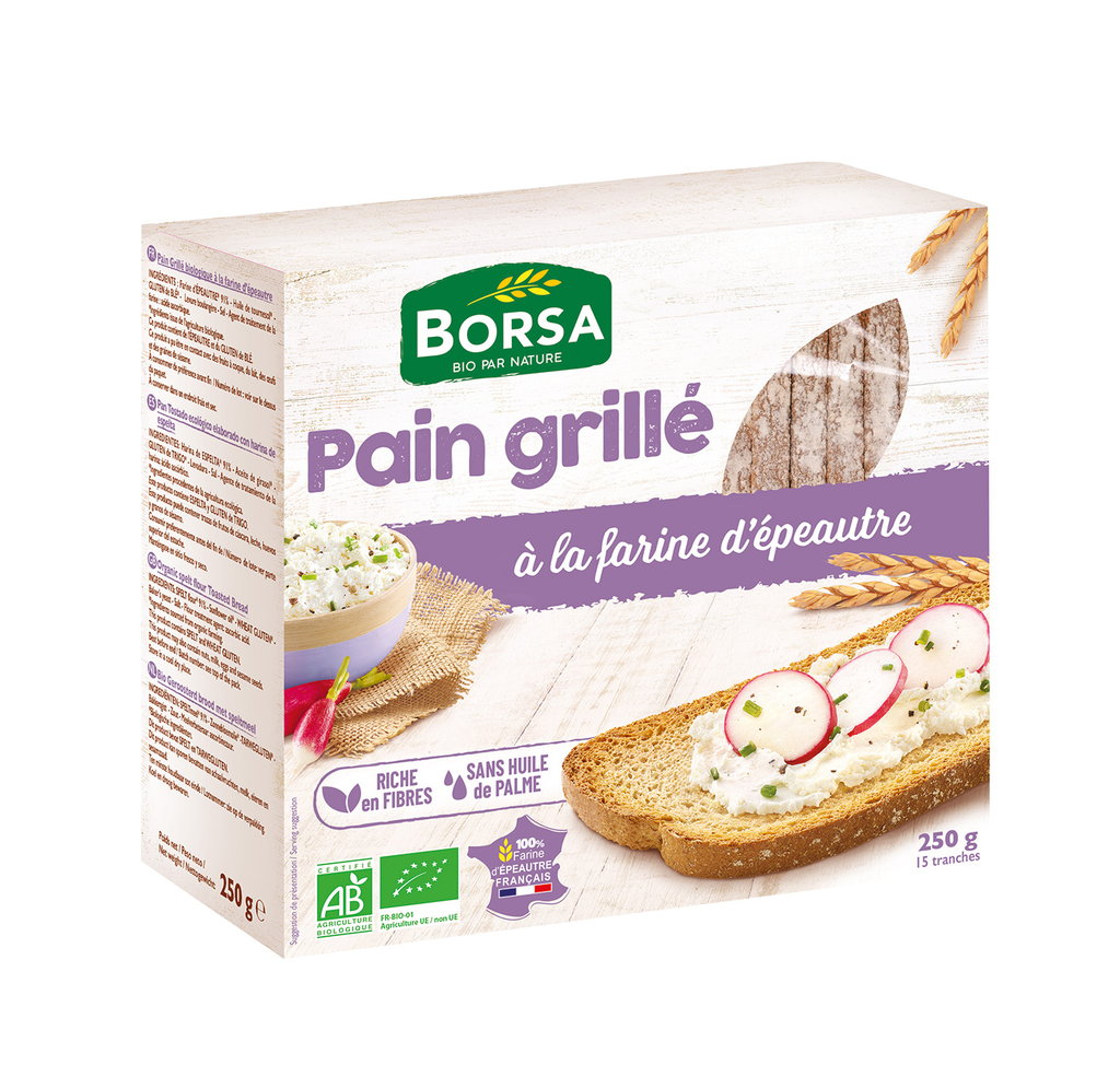 Pain grillé épeautre, Borsa, 250g*