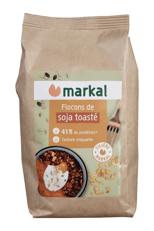 Flocons de soja toasté, Markal, 500g*