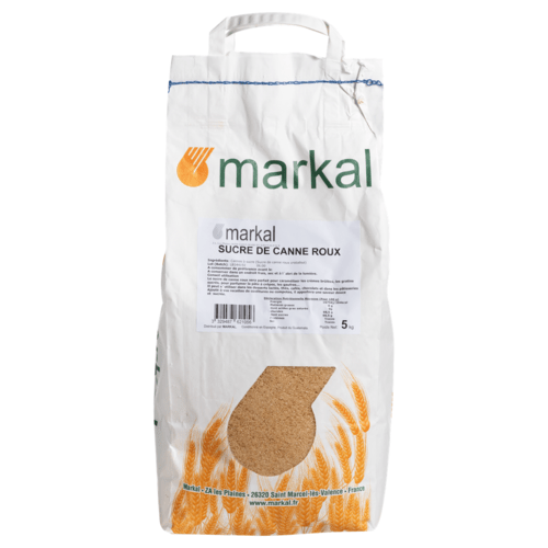 Sucre de canne roux cristallisé, Markal, 5kg