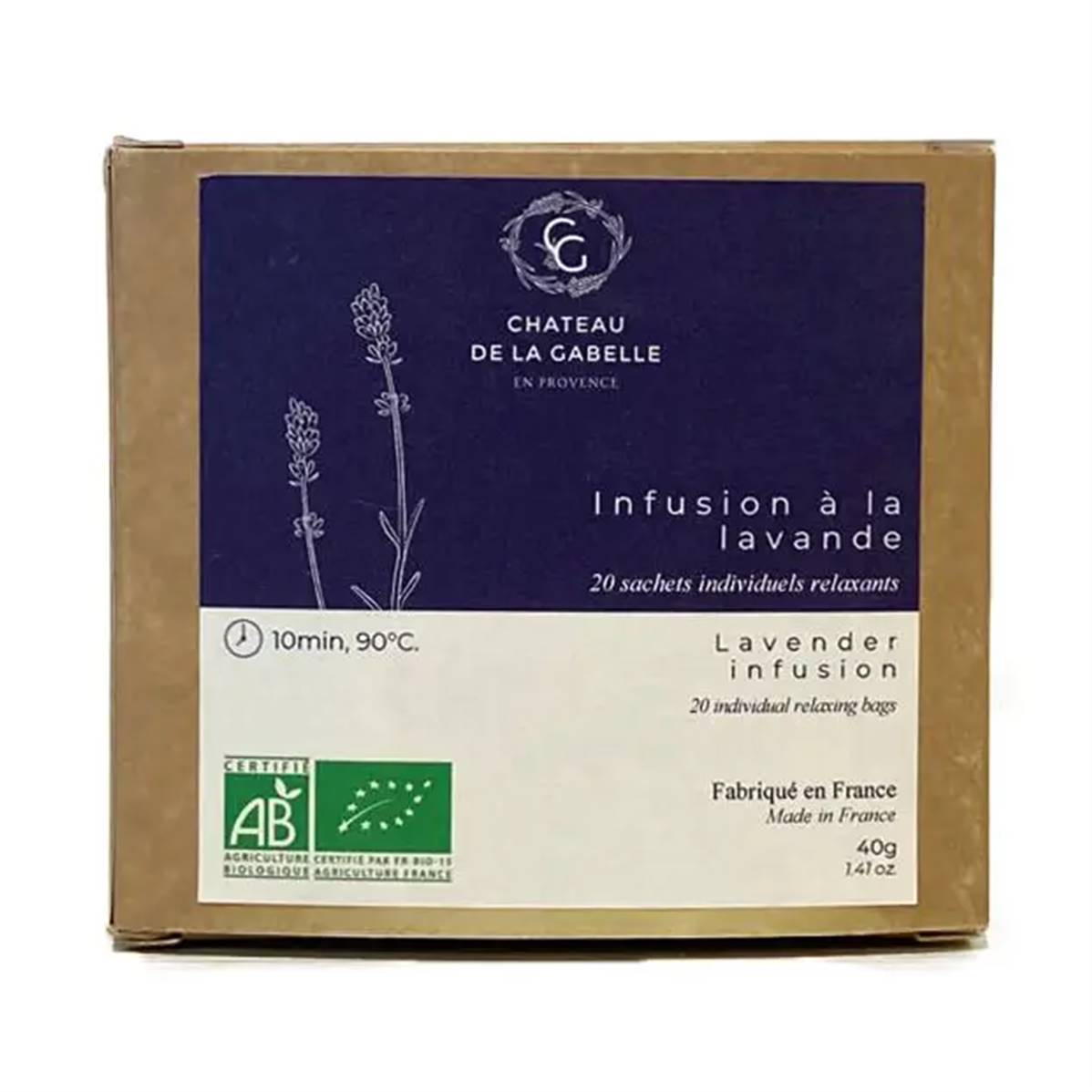 Infusion - Fleur de lavande, Château de la Gabelle, Boîte de 20 sachets