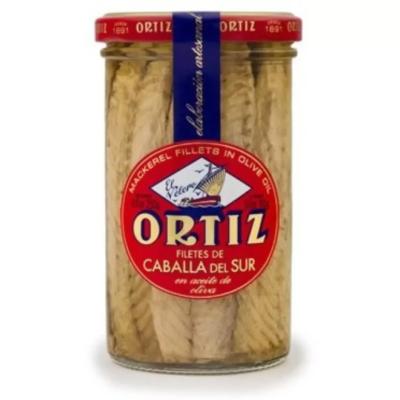 Filets de Maquereau à l'huile d'olive vierge extra BIO bocal verre, Ortiz, 250g*