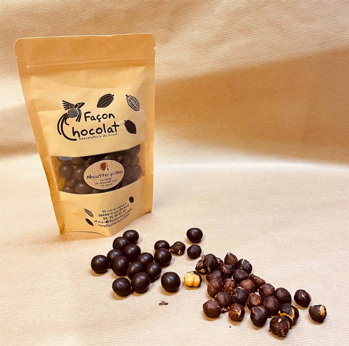 Noisettes grillées, Façon Chocolat, 120g*