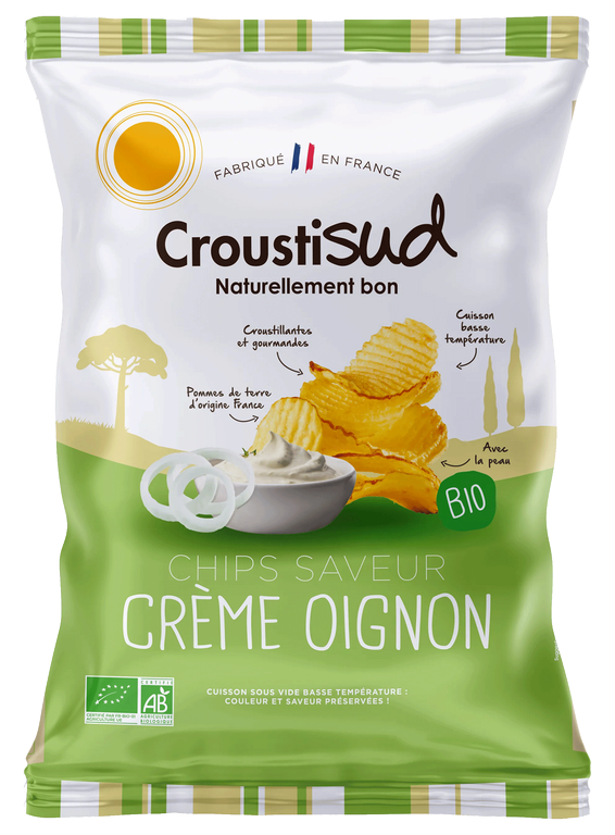 Chips saveur crème oignon, CroustiSud, 100g