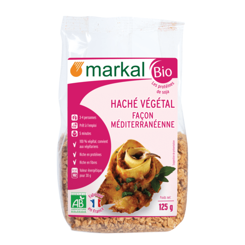 Haché végétal méditerranéen protéine soja épices, Markal, 125g*