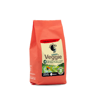 Mélange protéiné mix Veggie 1 (orge perlé, boulgour de pois cassés, boulgour de pois chiche, lentilles jaunes, sarrasin), Autour du Riz, 220g