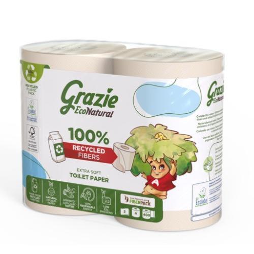 Papier recyclé pour toilettes, Grazie, 4pcs*