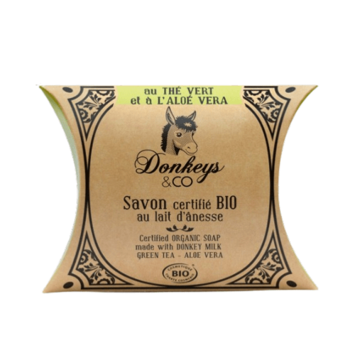 Savon au lait d'ânesse au thé vert et à l'aloé vera, Donkeys & Co, 100g*