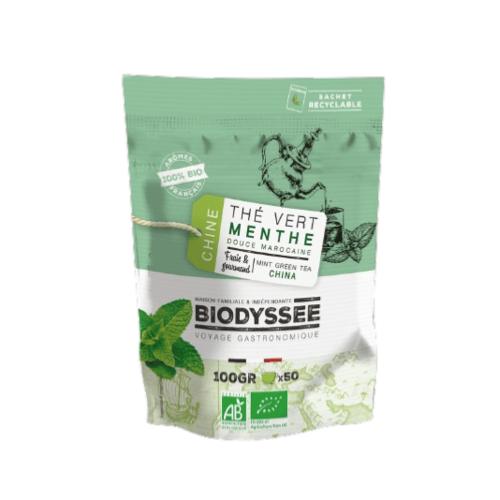 Thé vert à la menthe marocaine, Biodyssée, 100g*