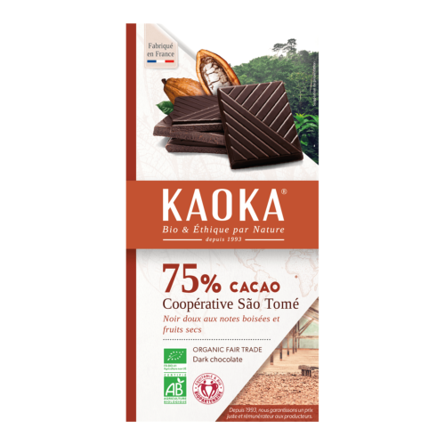 Chocolat noir 75% Sao Tomé, Kaoka, 100g*