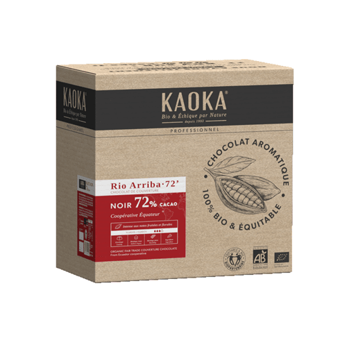 Palets noir Équateur 72%, Kaoka, 5kg*