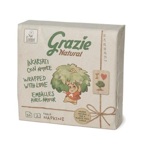 Serviettes de table en papier recyclé, Grazie, 50pcs