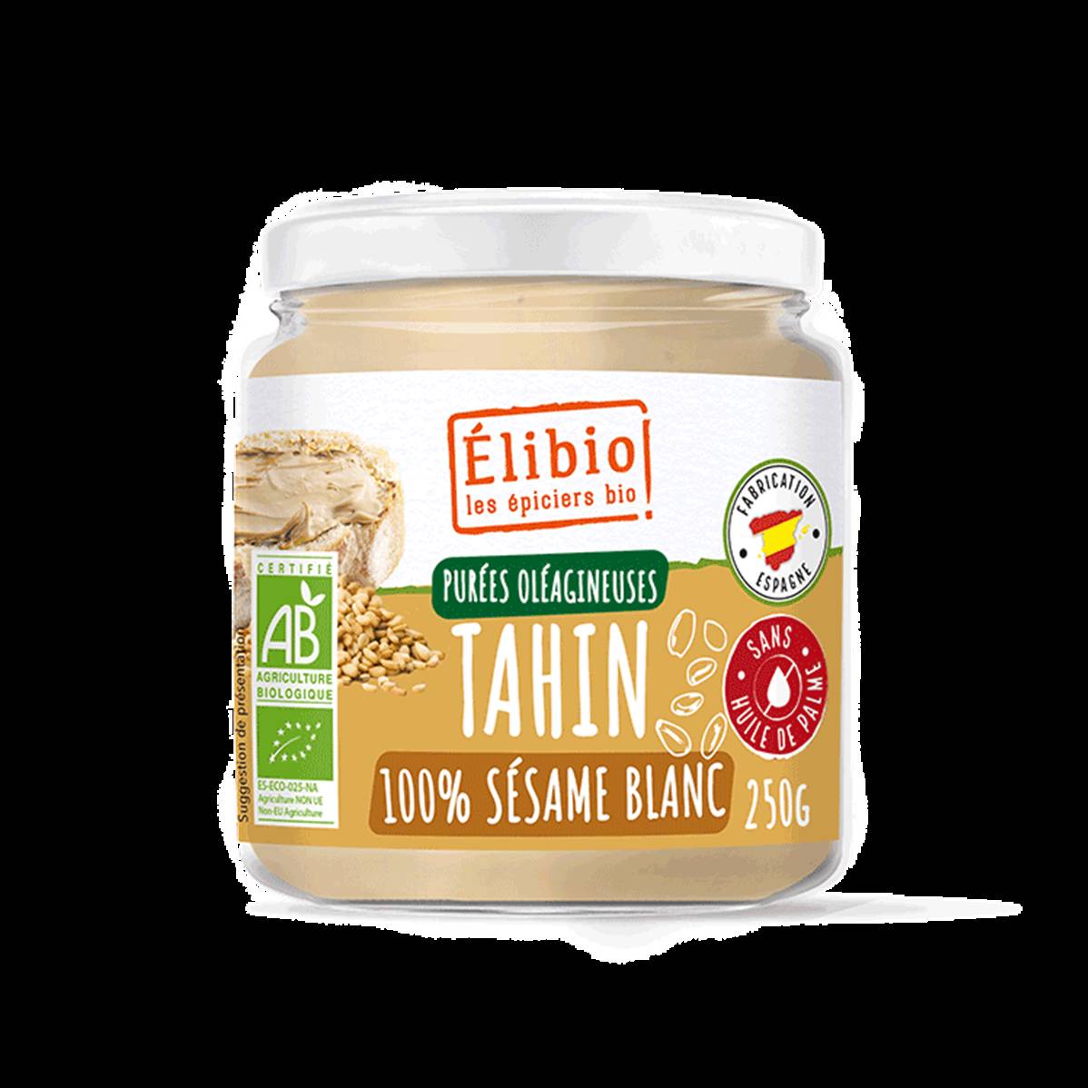 Purée de tahin, 100% sésame blanc d'amande, Elibio, 250g*