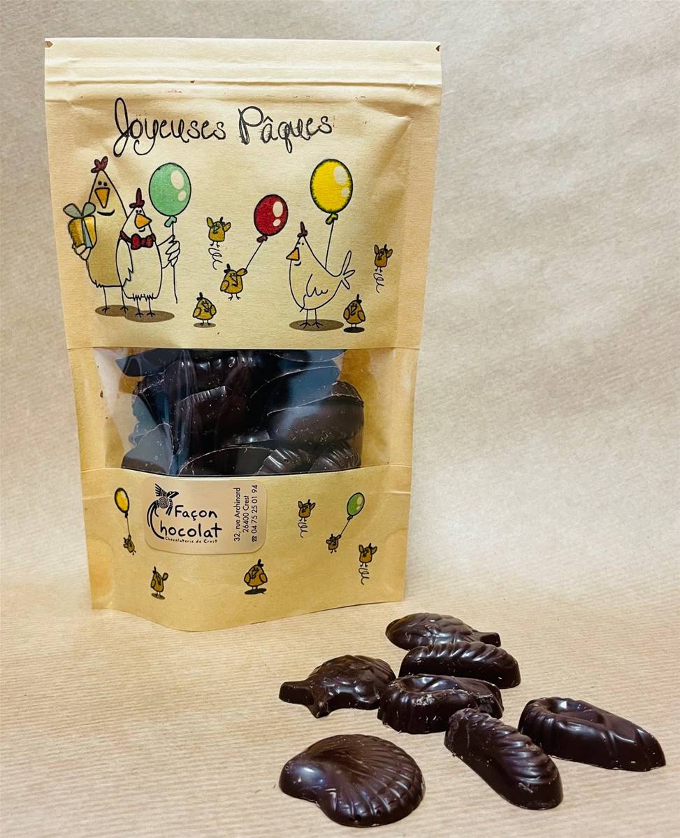 Friture noir, sachet noir, Façon Chocolat, 120g*