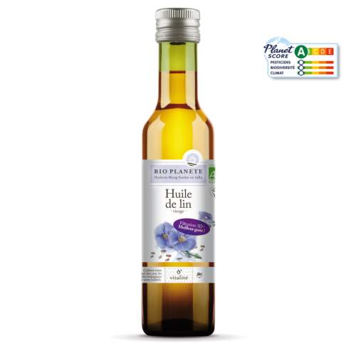 Huile de lin vierge 3D (sans amertume), Bio Planète, 25cl*