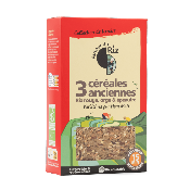 Mélange 3 céréales anciennes (riz, riz rouge, épeautre, orge) Cuisson 15' Format familial, Autour du Riz, 1kg