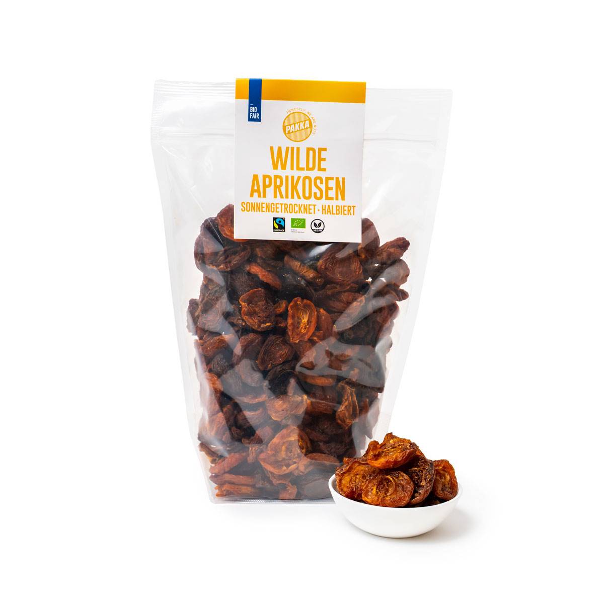 Abricots sauvages coupés en deux séchés au soleil, Pakka, 1kg*