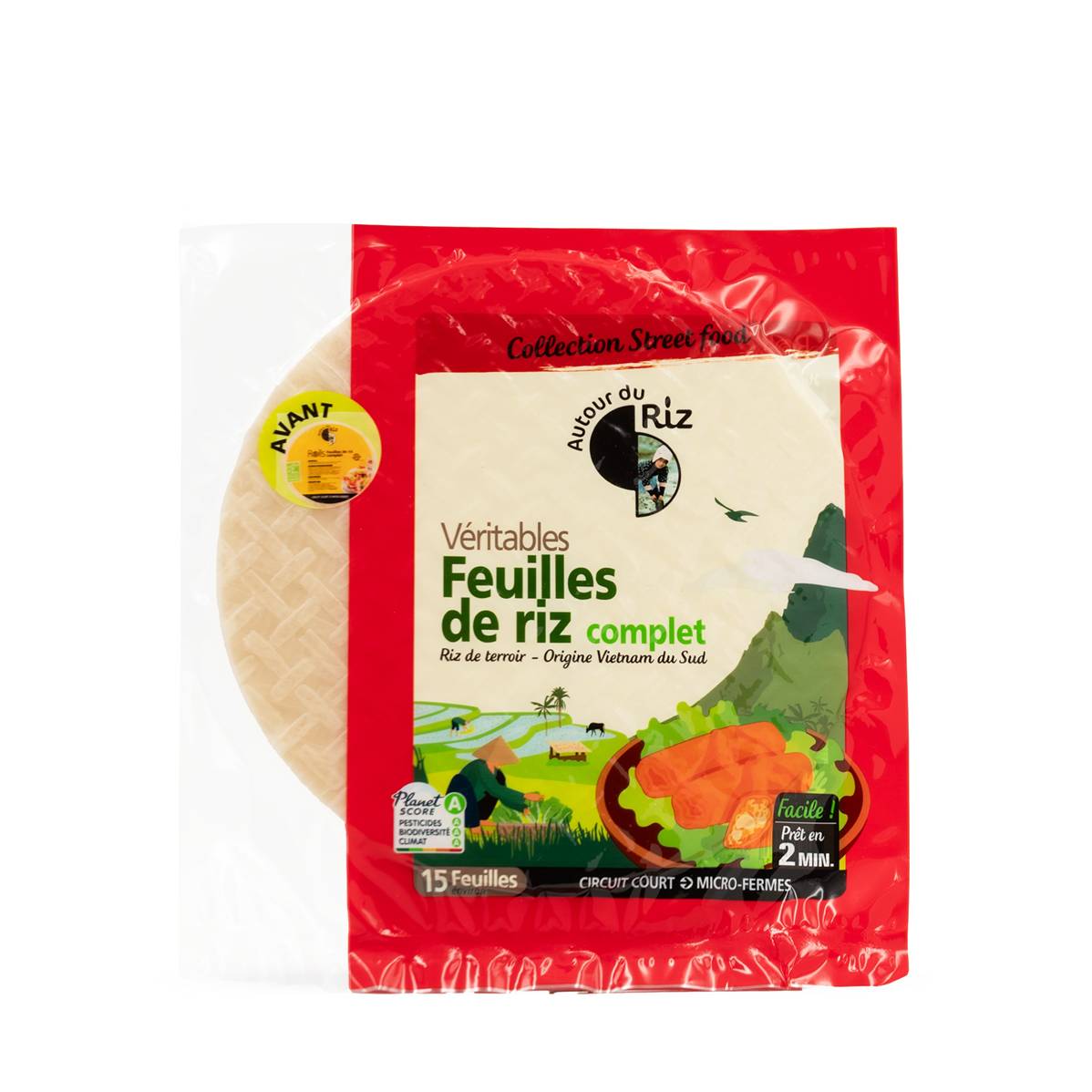 Feuilles de riz complet Ø 22cm 22, Autour du Riz, 150g