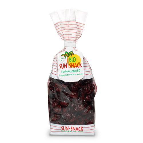 Cranberries moitiés BIO non sucrées, Sun Snack, 200g*