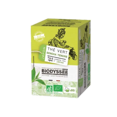 Thé vert sencha tendre du Japon, Biodyssée, 20pcs*