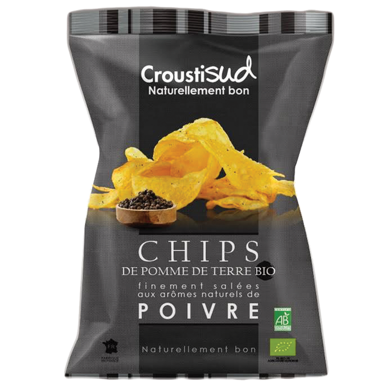 Chips pomme de terre poivre, Croustisud, 100g*
