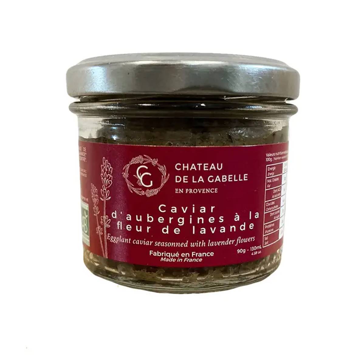 Caviar d'Aubergines à la fleur de lavande, Château de la Gabelle, 90g