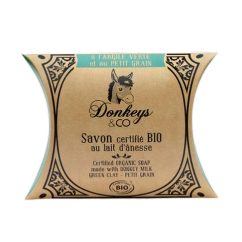 Savon au lait d'ânesse à l'argile verte et au petit grain, Donkeys & Co, 100g*