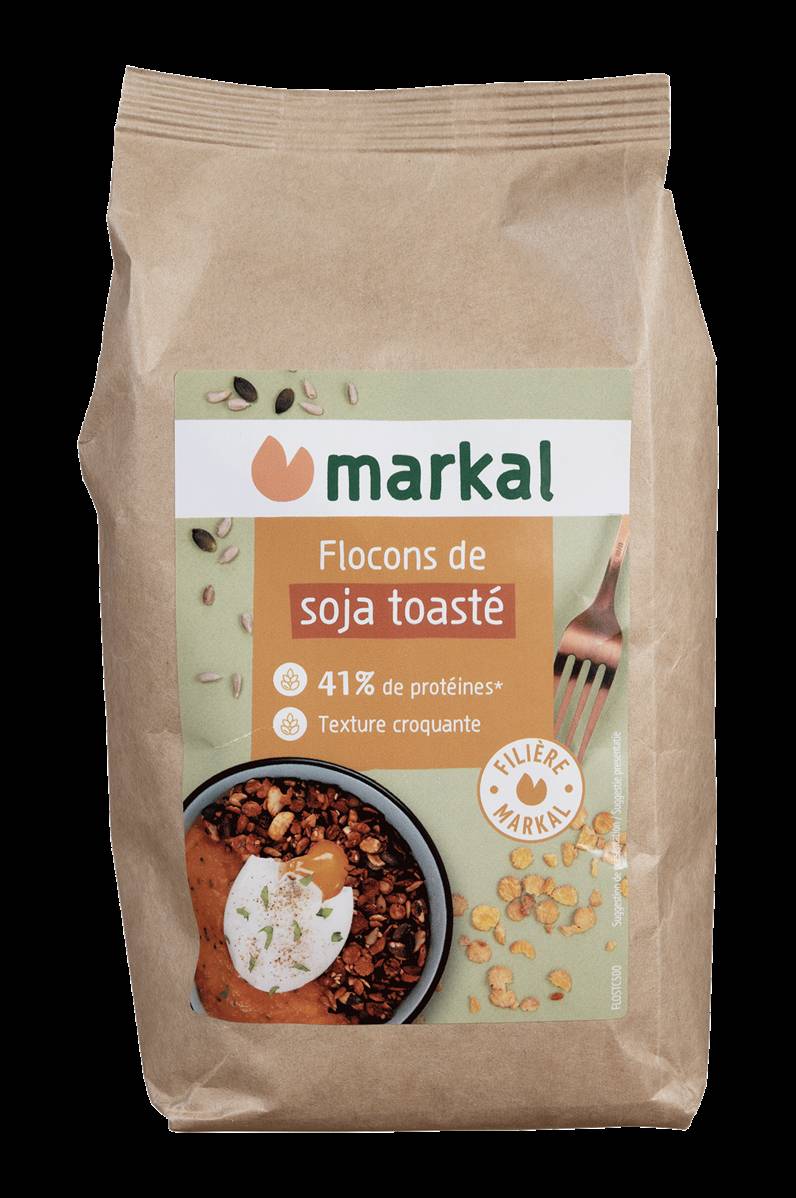 Flocons soja toasté, Markal, 500g