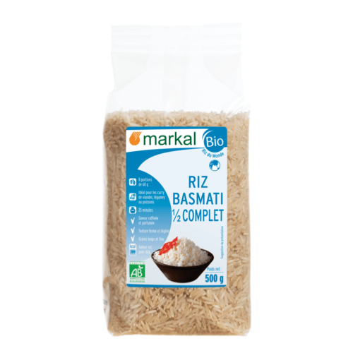 Riz basmati demi complet bio, Markal, 500g*