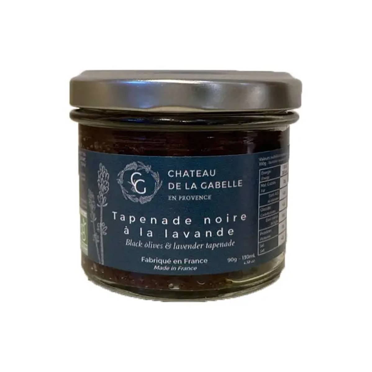 Tapenade noire à la fleur de lavande, Château de la Gabelle, 90g