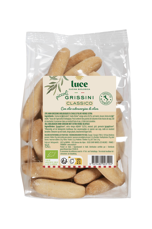 Mini gressins à l'huile d'olive vierge extra, Luce, 150g*