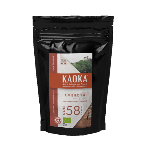 Palets noir dessert 58%, Kaoka, 1kg*