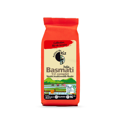 Riz Basmati 1/2 complet Commerce équitable, Autour du Riz, 500g