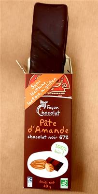 Barre pâte d'amande, Façon Chocolat