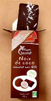 Barre Noix de coco, Façon Chocolat, 40g
