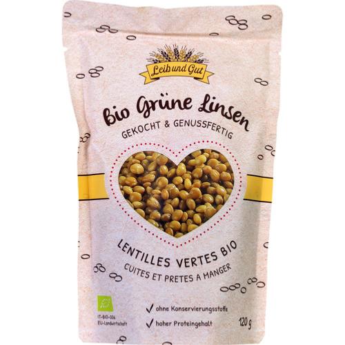 Lentilles vertes cuites BIO, Leib und Gut, 120g*