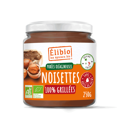 Purée de noisettes bio, Elibio, 250g*